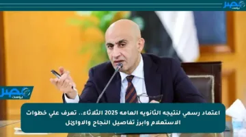 اعتماد رسمي لنتيجة الثانوية العامة 2025 الثلاثاء.. تعرف على خطوات الاستعلام وأبرز تفاصيل النجاح والأوائل